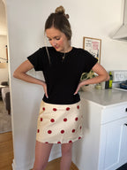 Bailey Rose Fallon Red Polka Dot Satin Mini Skirt