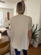 PINCH Gabriela Oat Open Front Knit Cardigan Top