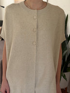 PINCH Gabriela Oat Open Front Knit Cardigan Top