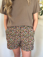 FRNCH Harlow Checkered Jacquard Wide Leg Shorts