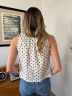 Things Between Hattie Polka Dot Sleeveless Tank Top (White)