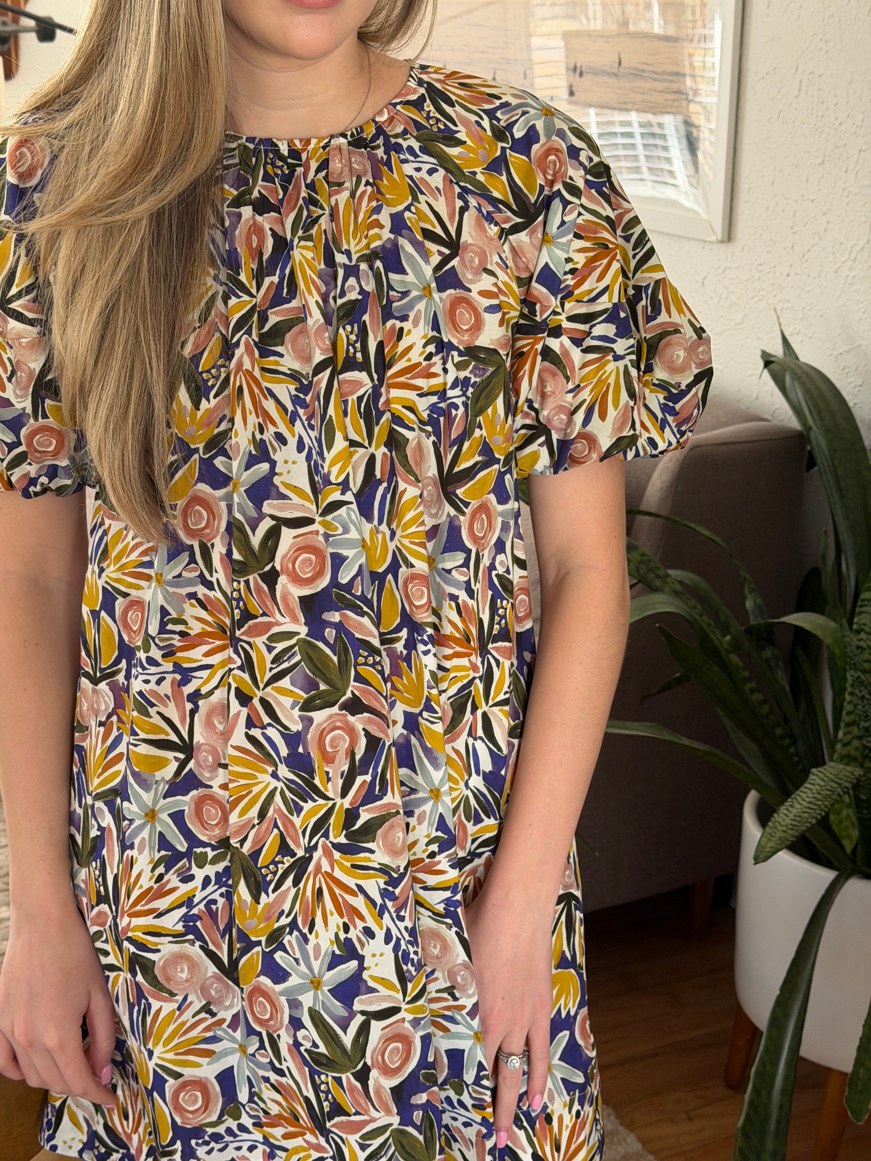 PINCH Isabella Floral Puff Sleeve Mini Dress