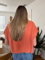 PINCH Heidi Boxy Knit Sleeveless Top (Coral)