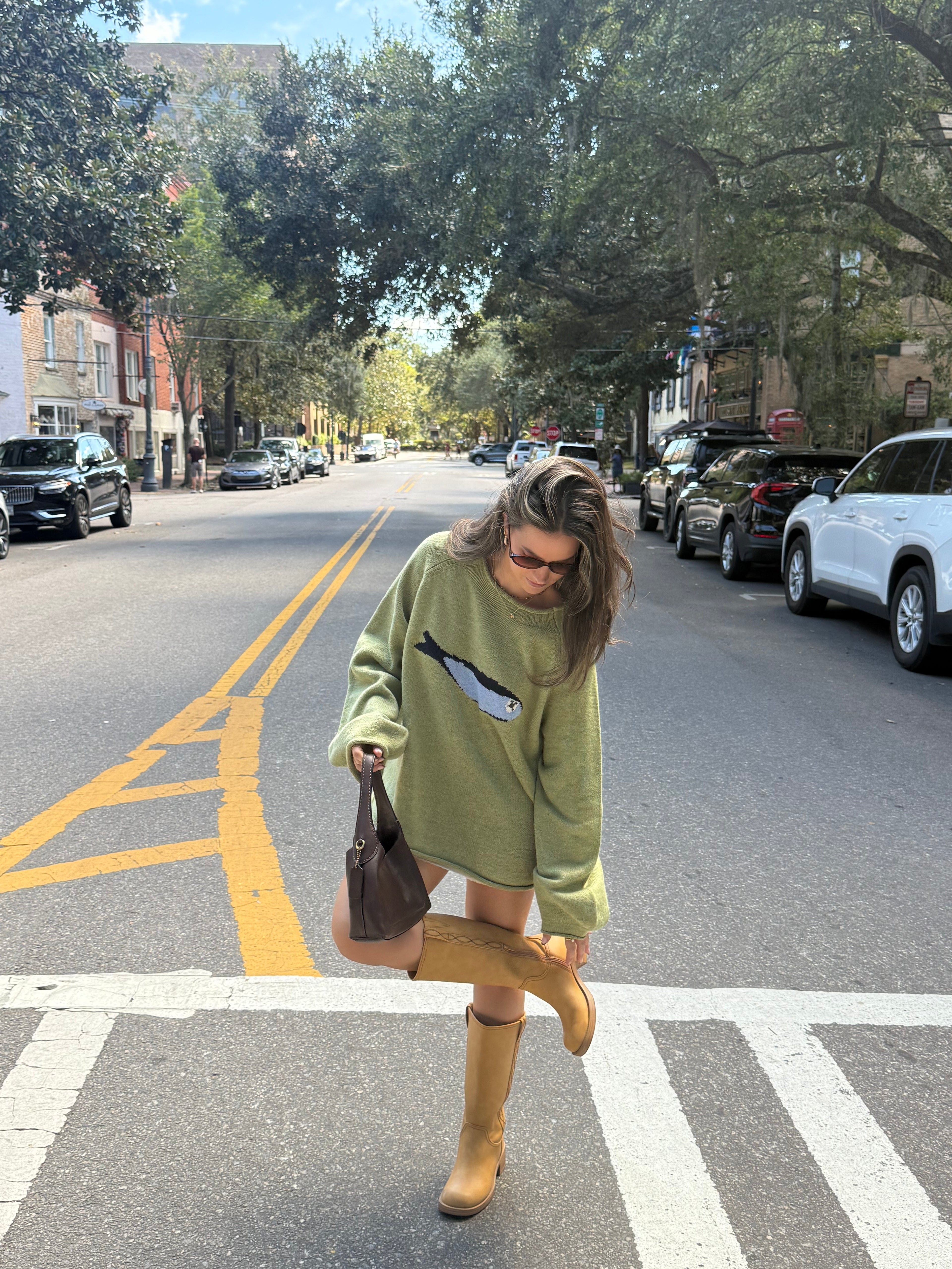Things Between Poppy Sardine Green Knit Oversized Sweater