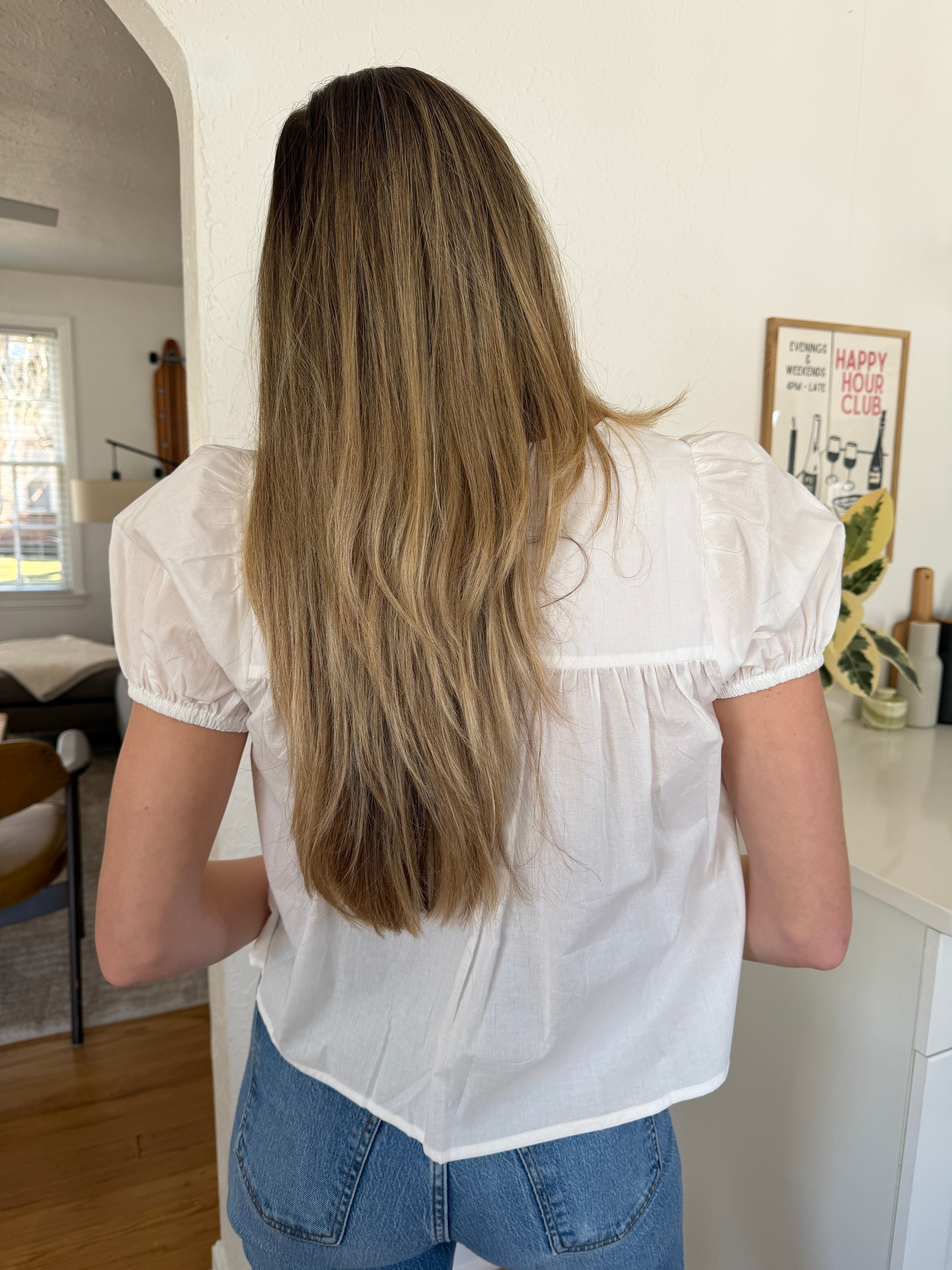 Things Between Josie White Ribbon Tie Cotton Babydoll Top