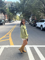 Things Between Poppy Sardine Green Knit Oversized Sweater