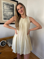 PINCH Kate Cream Pleated Swing Tank Mini Dress