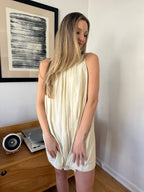 PINCH Kate Cream Pleated Swing Tank Mini Dress