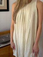 PINCH Kate Cream Pleated Swing Tank Mini Dress