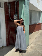 Things Between Missy Gingham Sleeveless Midi Dress (Navy)