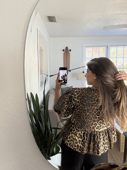 Sofie the Label Cara Leopard Denim Poplin Tie Top