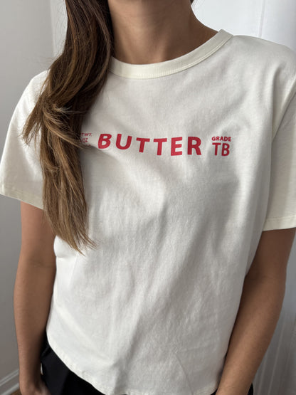 Things Between Freddie Butter Cream Graphic T-Shirt (L)