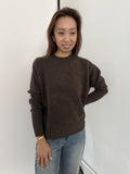 Perry Relaxed Pullover Knit Sweater (Brown) (L)
