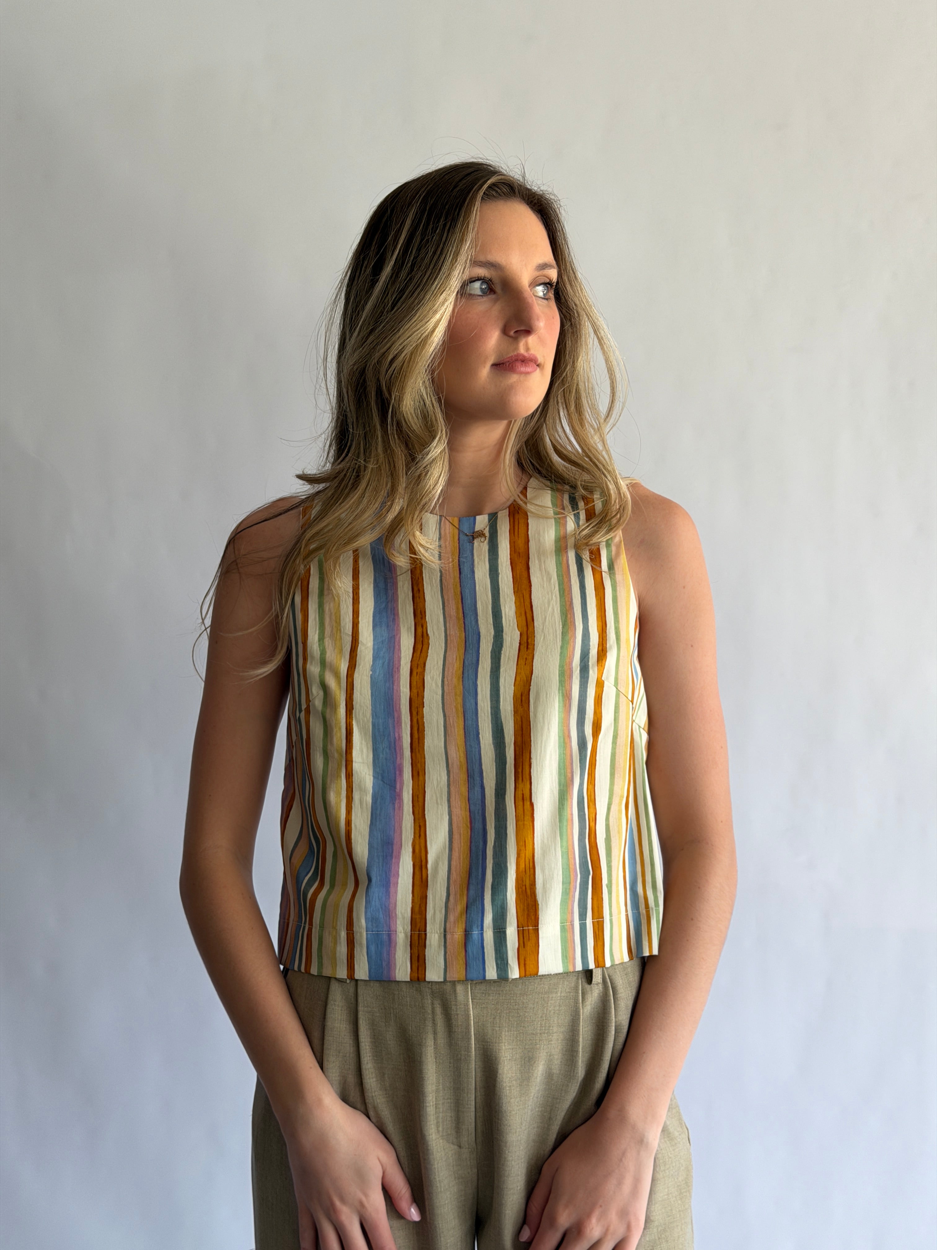 PINCH Kali Multi-Stripe Relaxed Tank Top