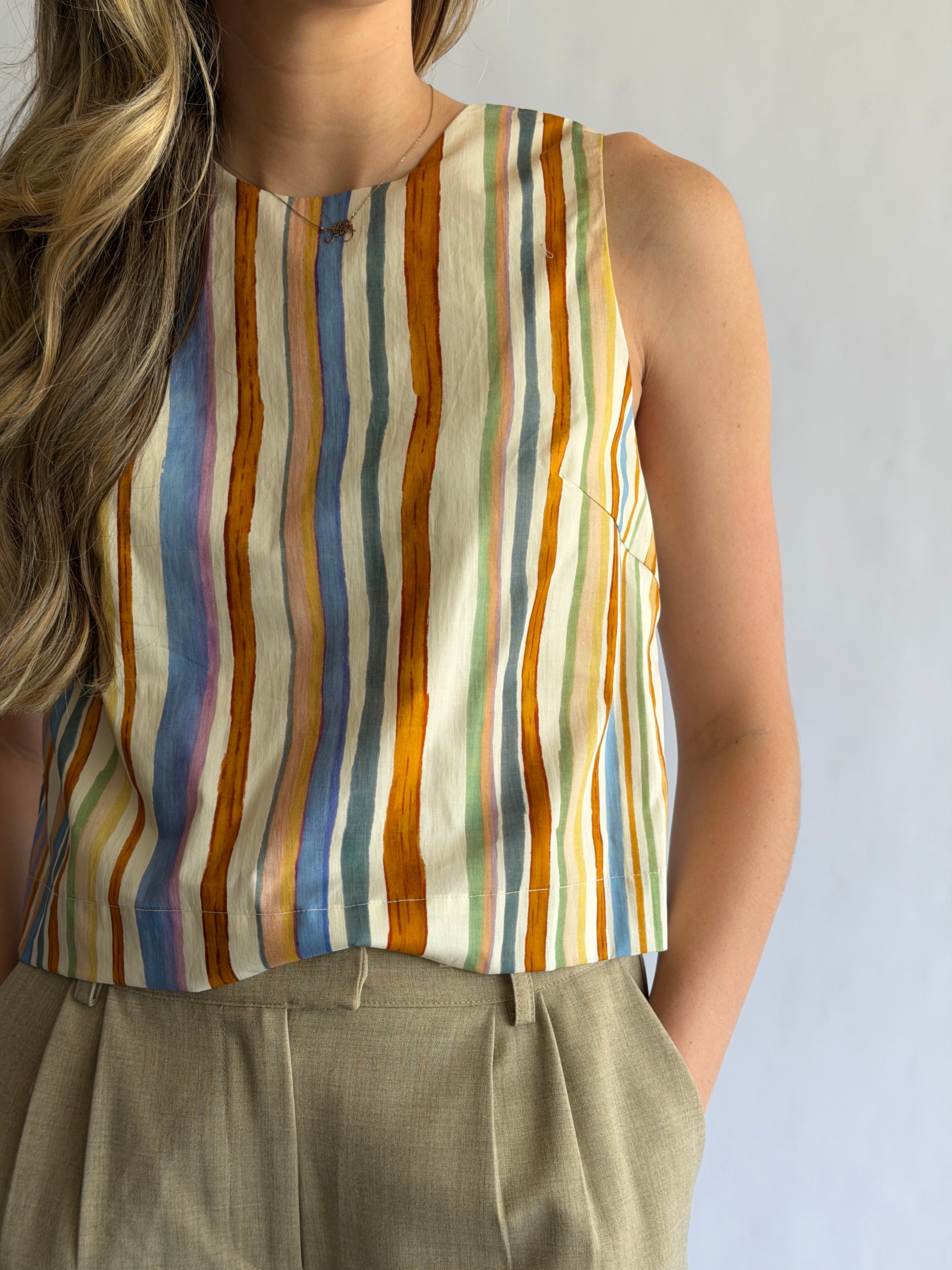 PINCH Kali Multi-Stripe Relaxed Tank Top