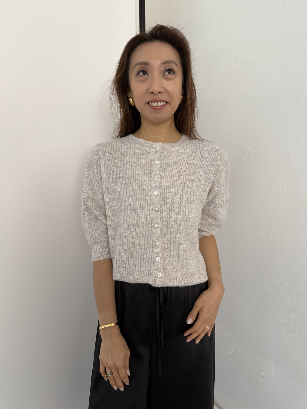 Things Between Priscilla Knit Slouchy Top (Oatmeal)