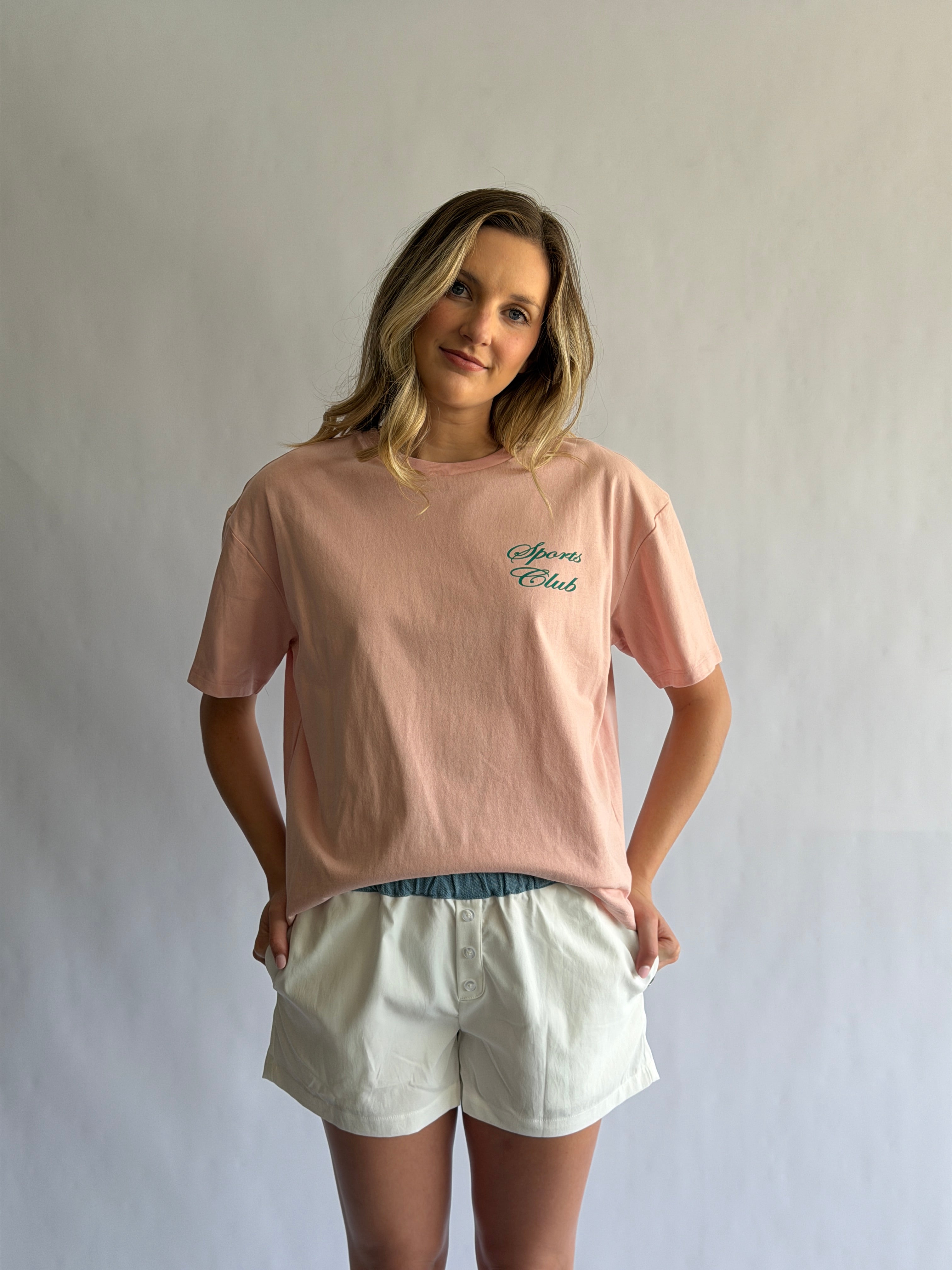 Bailey Rose Maria White and Denim Boxer Shorts