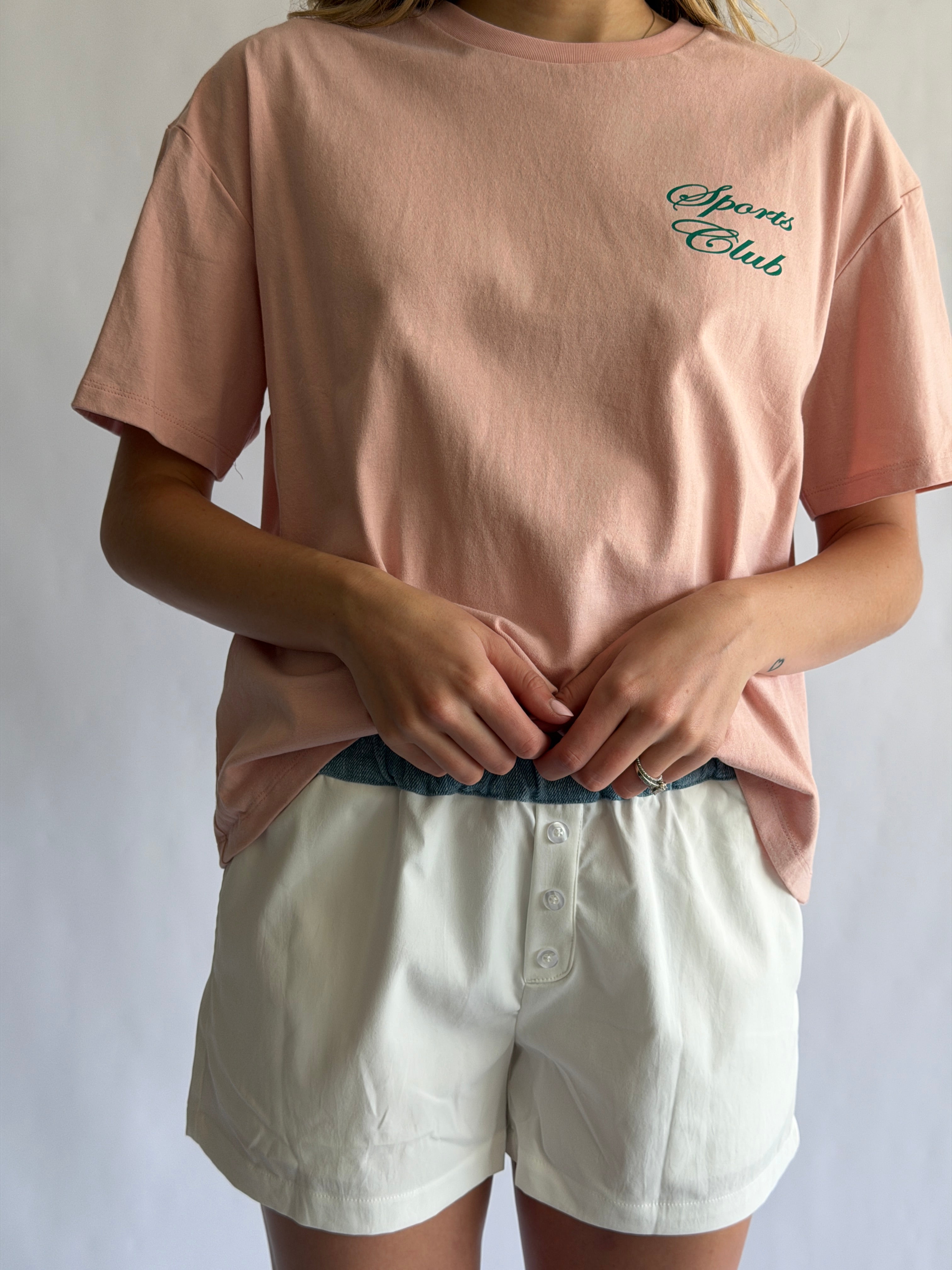 Bailey Rose Maria White and Denim Boxer Shorts