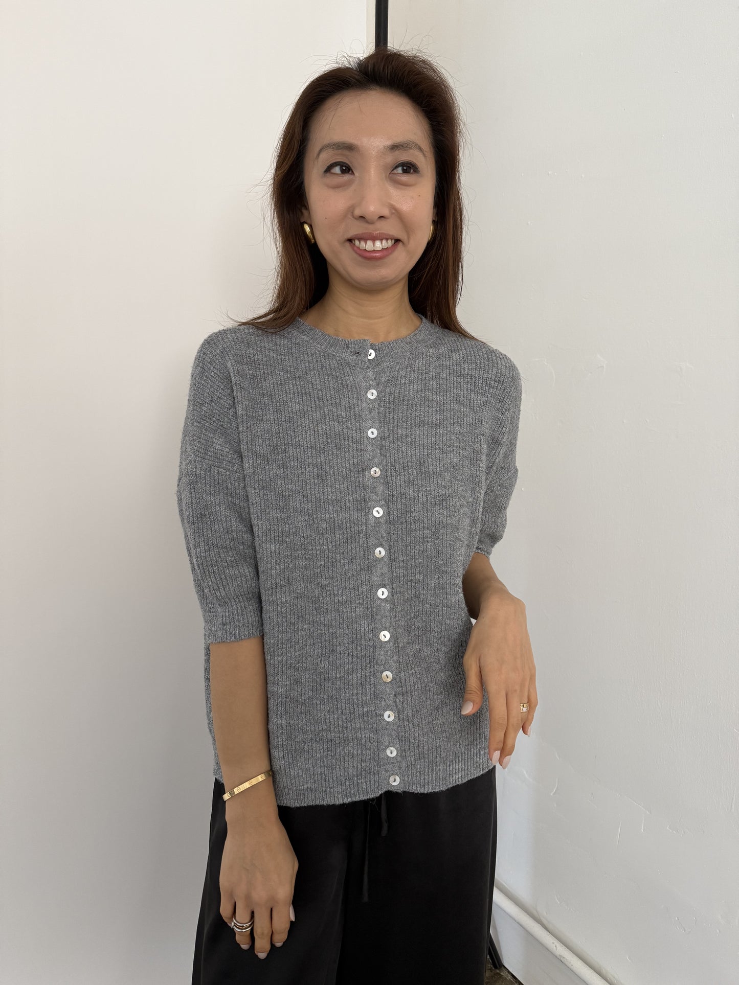Things Between Priscilla Knit Slouchy Top (Grey)