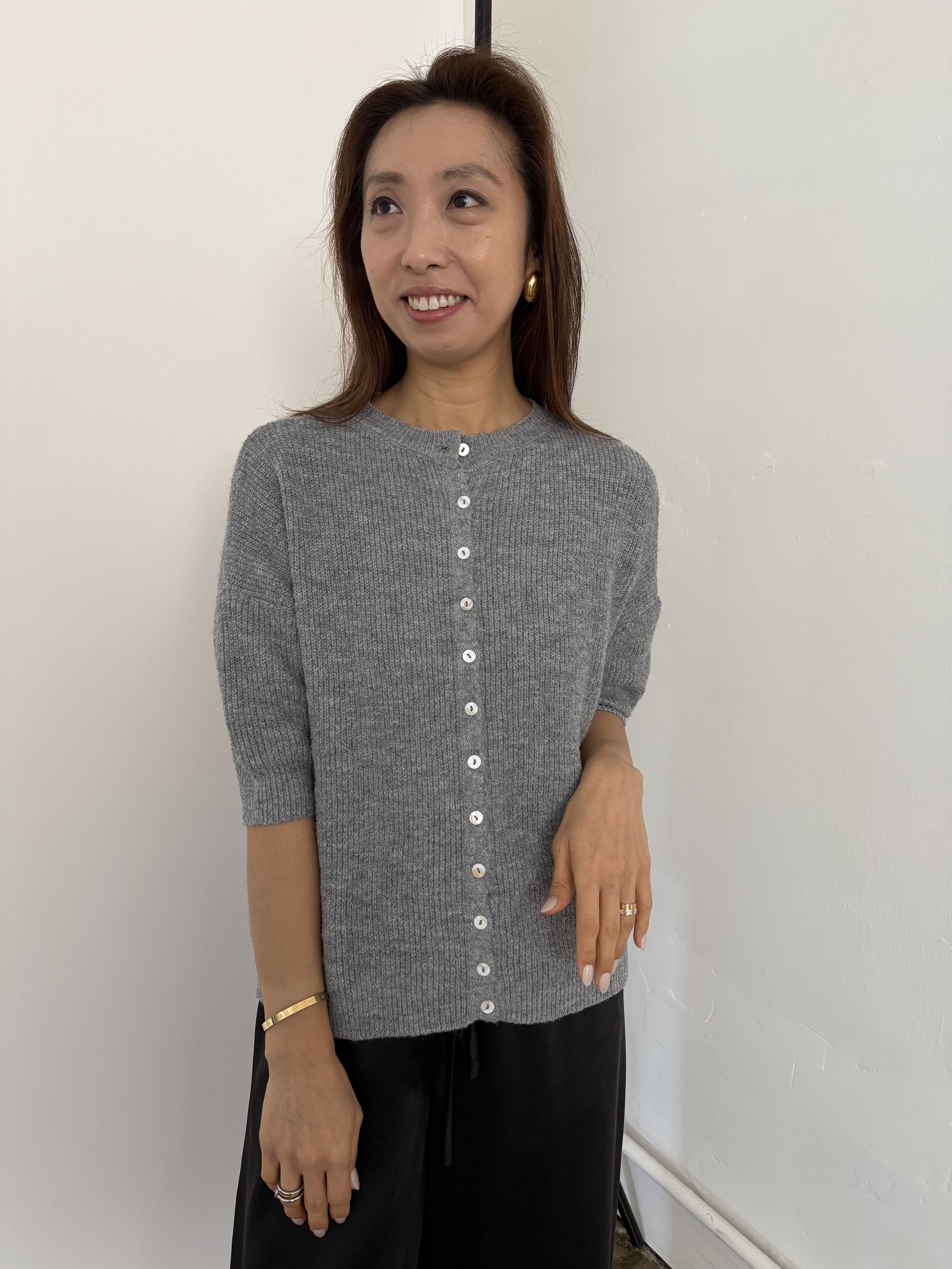 Things Between Priscilla Knit Slouchy Top (Grey)