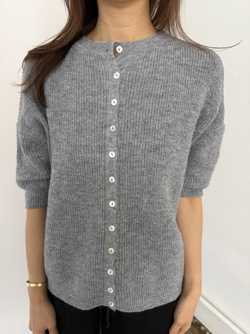 Things Between Priscilla Knit Slouchy Top (Grey) M