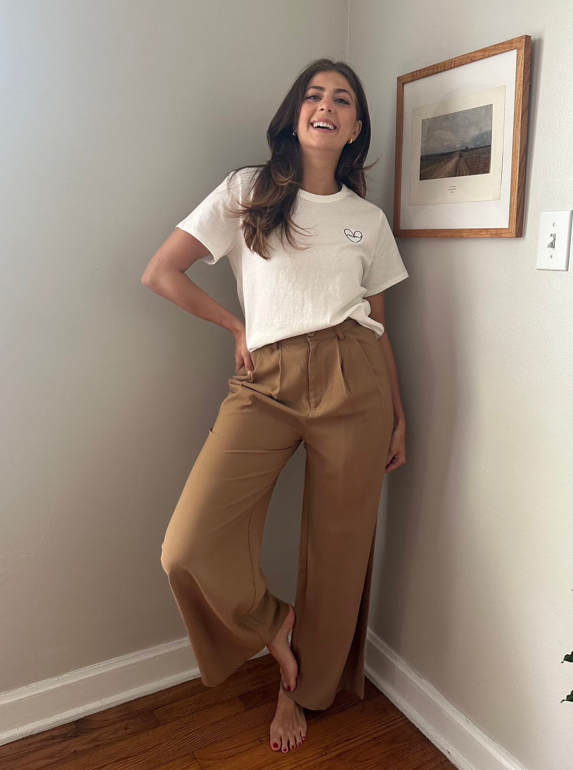 パンツ [MATINKIM]button point string wide pants in khaki MATIN KIM BUTTON POINT STRING WIDE PANTS IN KHAKI – SeoulSeoul