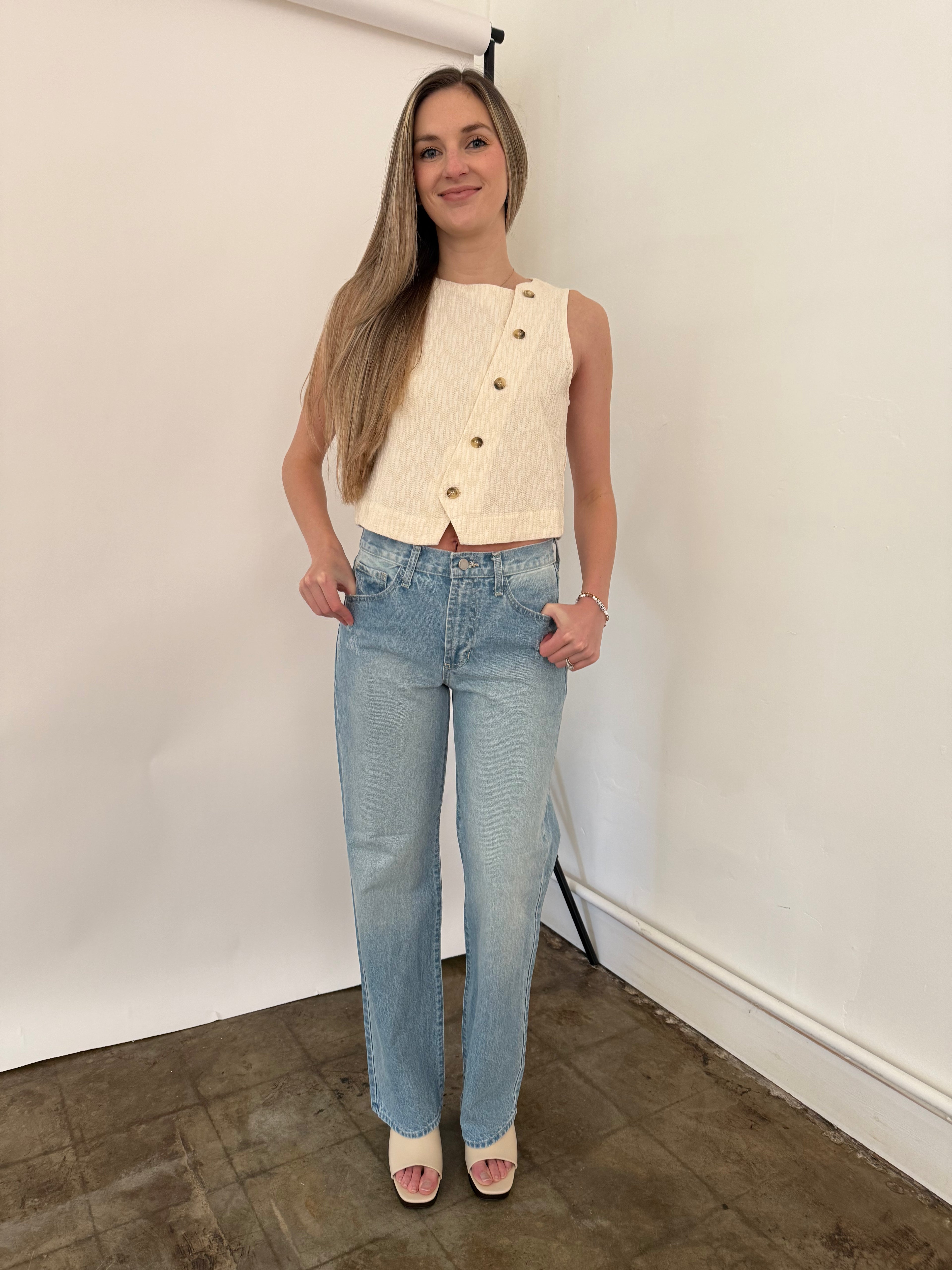 Just Black Denim The Relaxed Waist Straight Leg Jeans