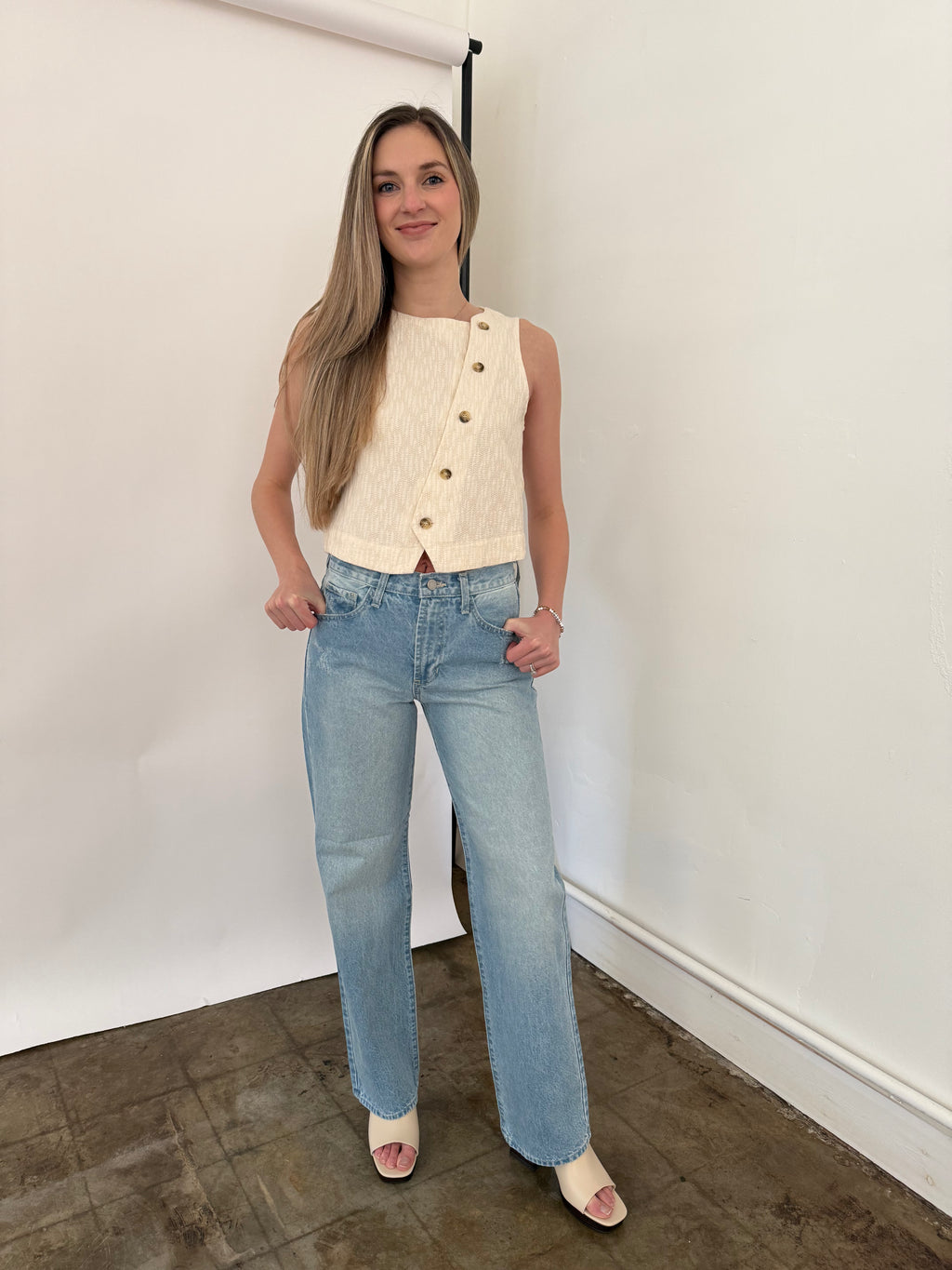 Just Black Denim The Relaxed Waist Straight Leg Jeans