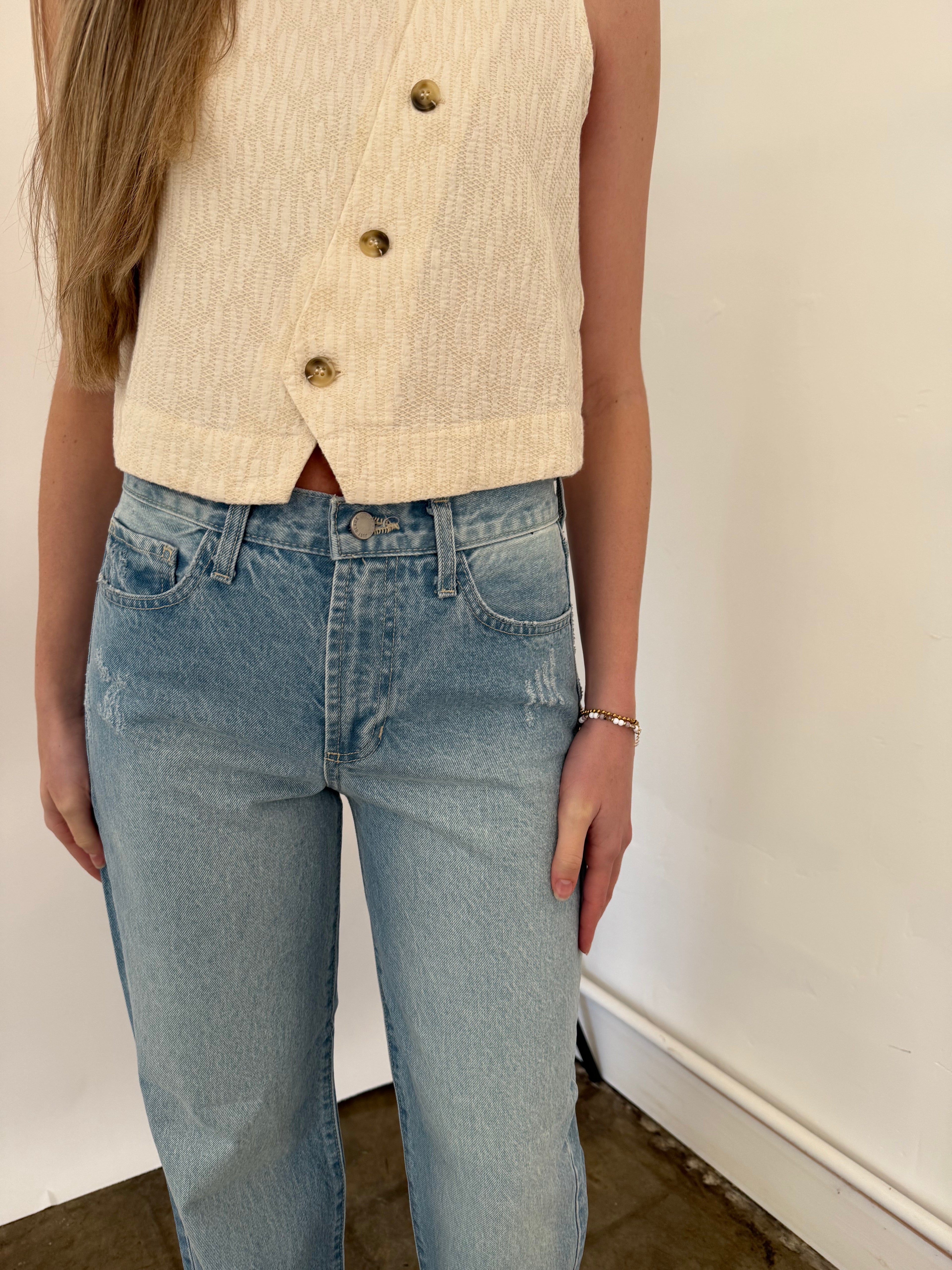 Just Black Denim The Relaxed Waist Straight Leg Jeans