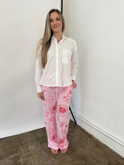 Bailey Rose Tessa Italian Summer Pink Cotton Pants