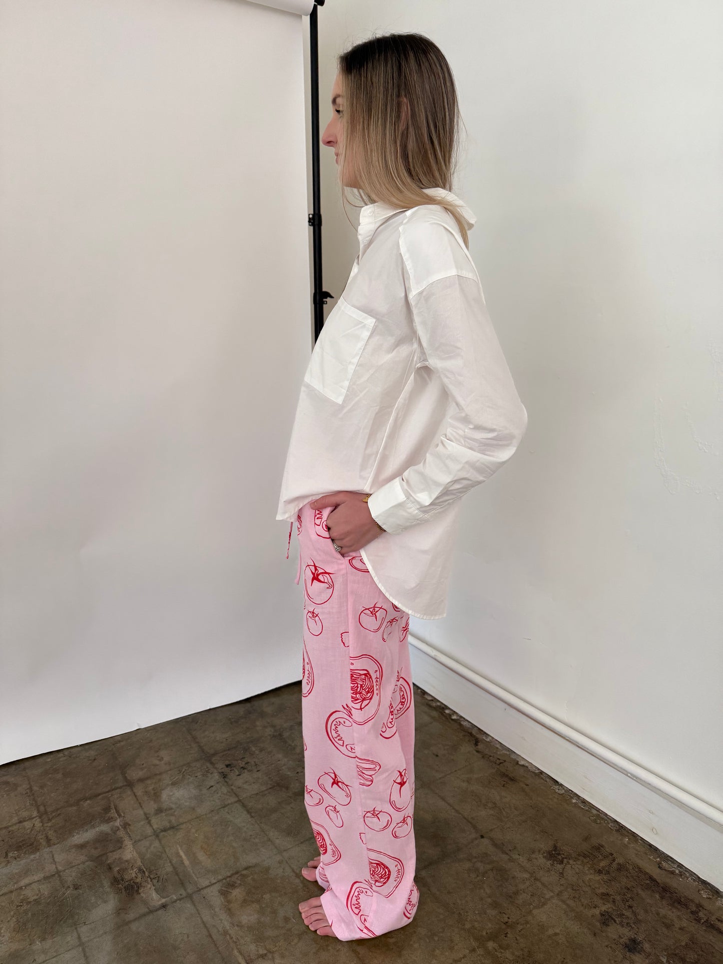 Bailey Rose Tessa Italian Summer Pink Cotton Pants