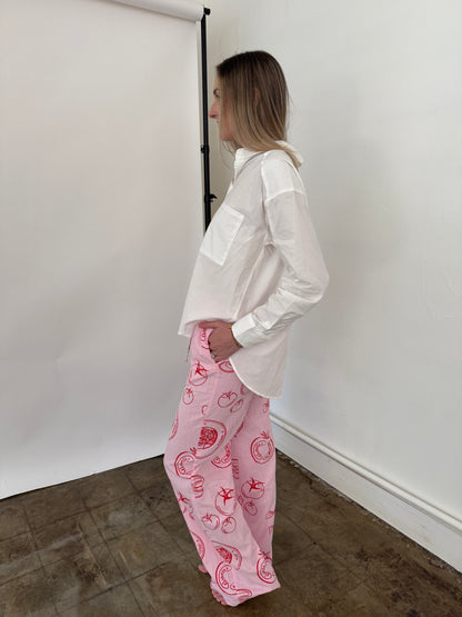 Bailey Rose Tessa Italian Summer Pink Cotton Pants