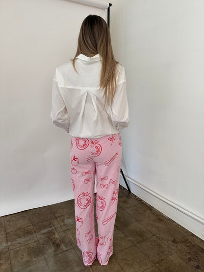 Bailey Rose Tessa Italian Summer Pink Cotton Pants