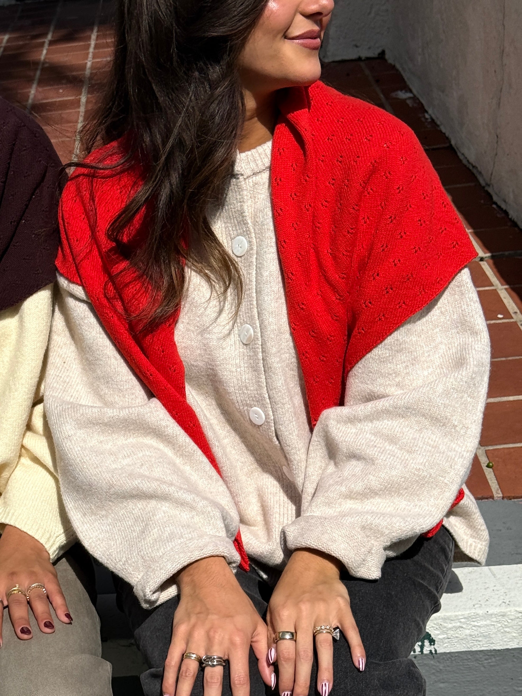 Things Between Ryan Oversized Button Knit Cardigan (Cream)