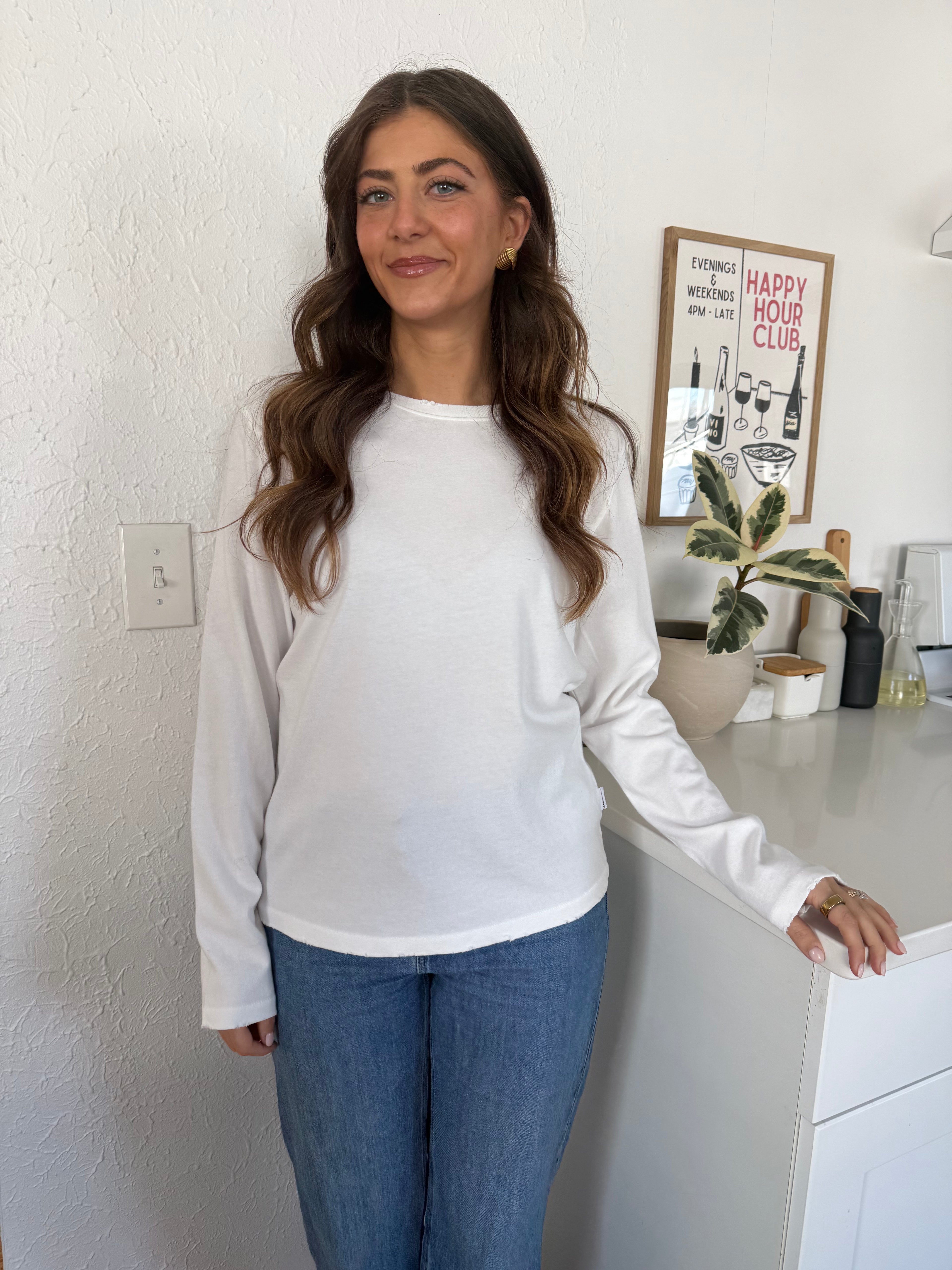 Le Bon Shoppe Everyday Long Sleeve Tee (Vintage White)