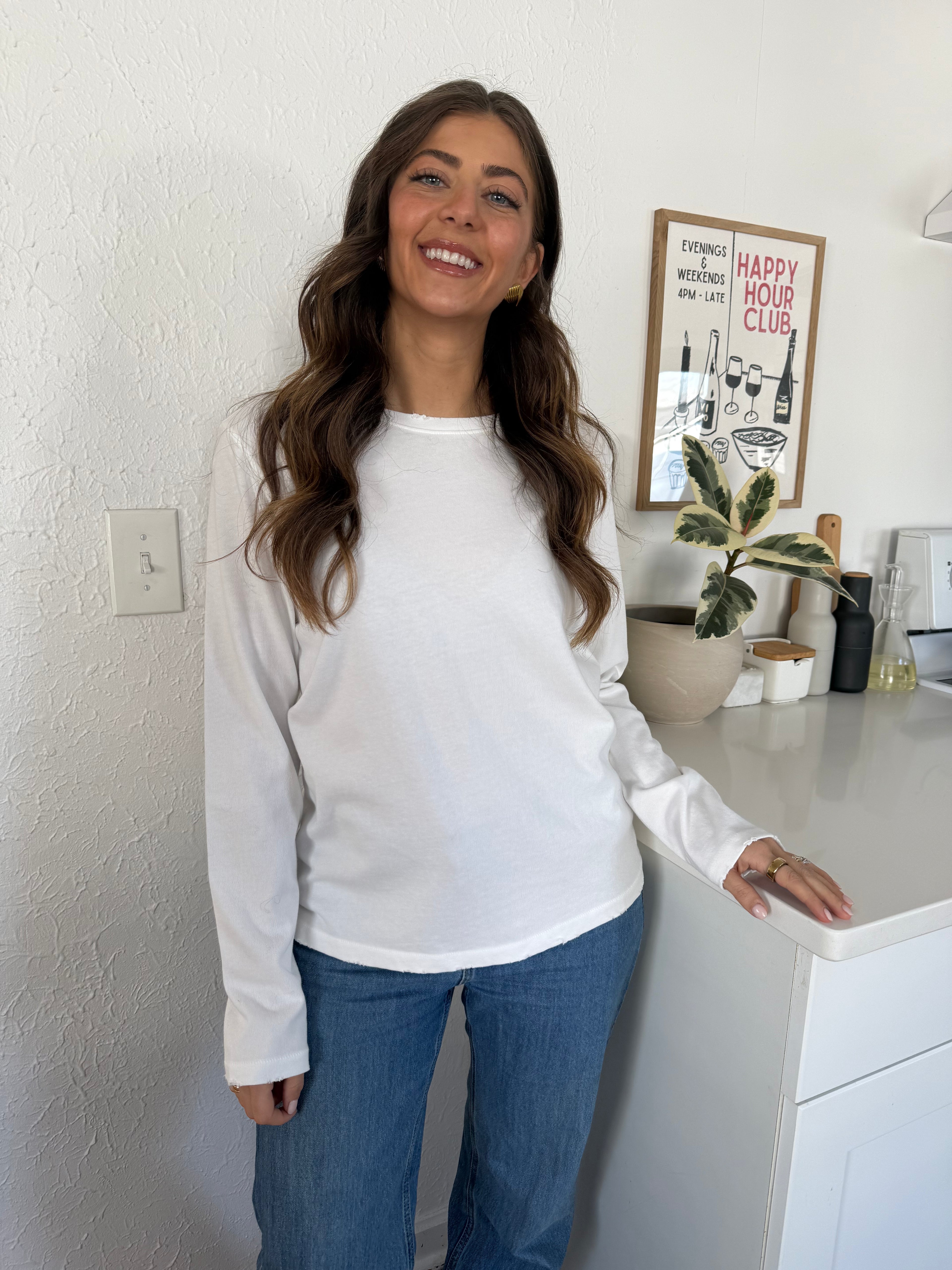 Le Bon Shoppe Everyday Long Sleeve Tee (Vintage White)