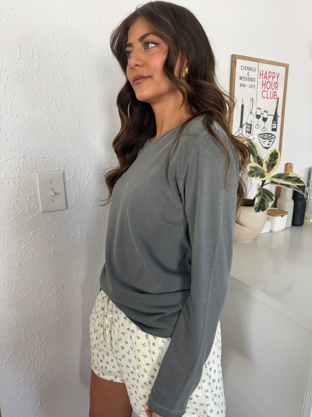 Le Bon Shoppe Everyday Long Sleeve Tee (Slate)