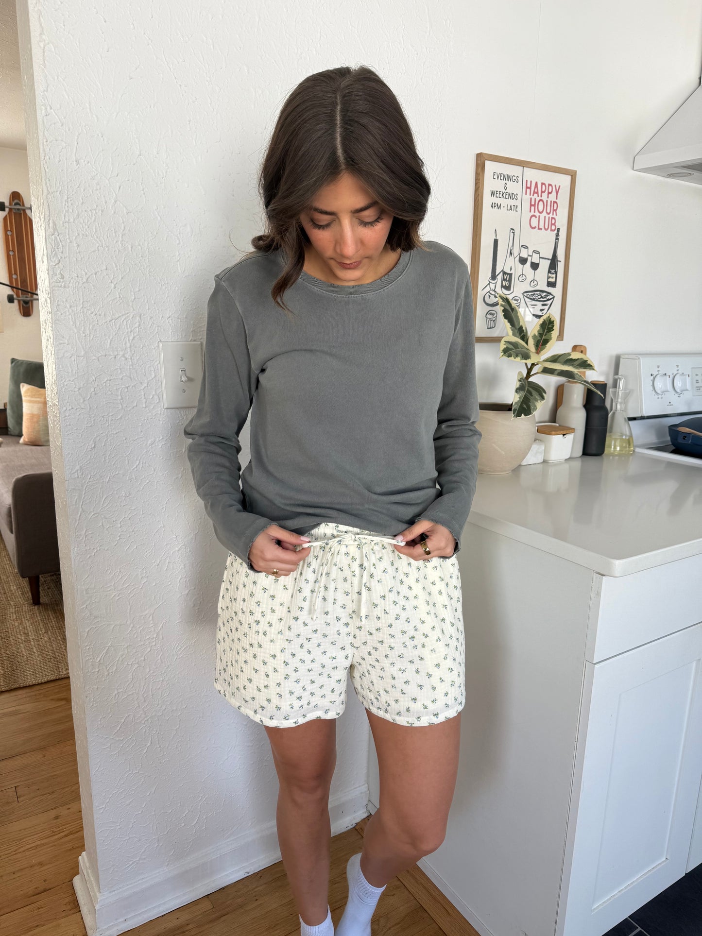 Things Between Vanessa Floral Gauze Shorts