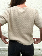 Things Between Paisley Cable Knit Short Sleeve Top (Beige)