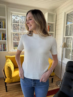 PINCH Willa Knit Short Sleeve Top (Ivory)