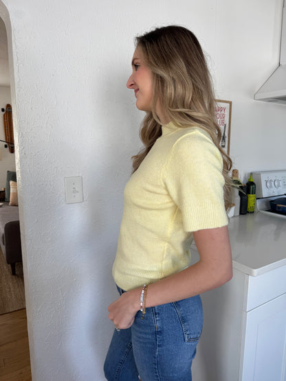 PINCH Willa Knit Short Sleeve Top (Yellow)