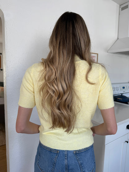 PINCH Willa Knit Short Sleeve Top (Yellow)