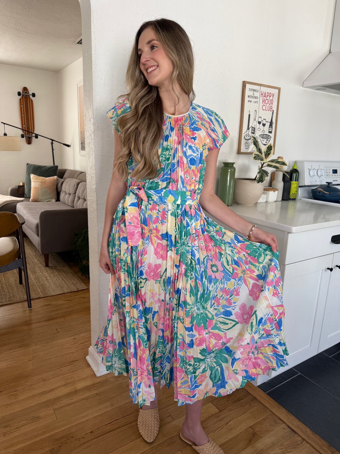 Current Air Mona Pleated Maxi Dress