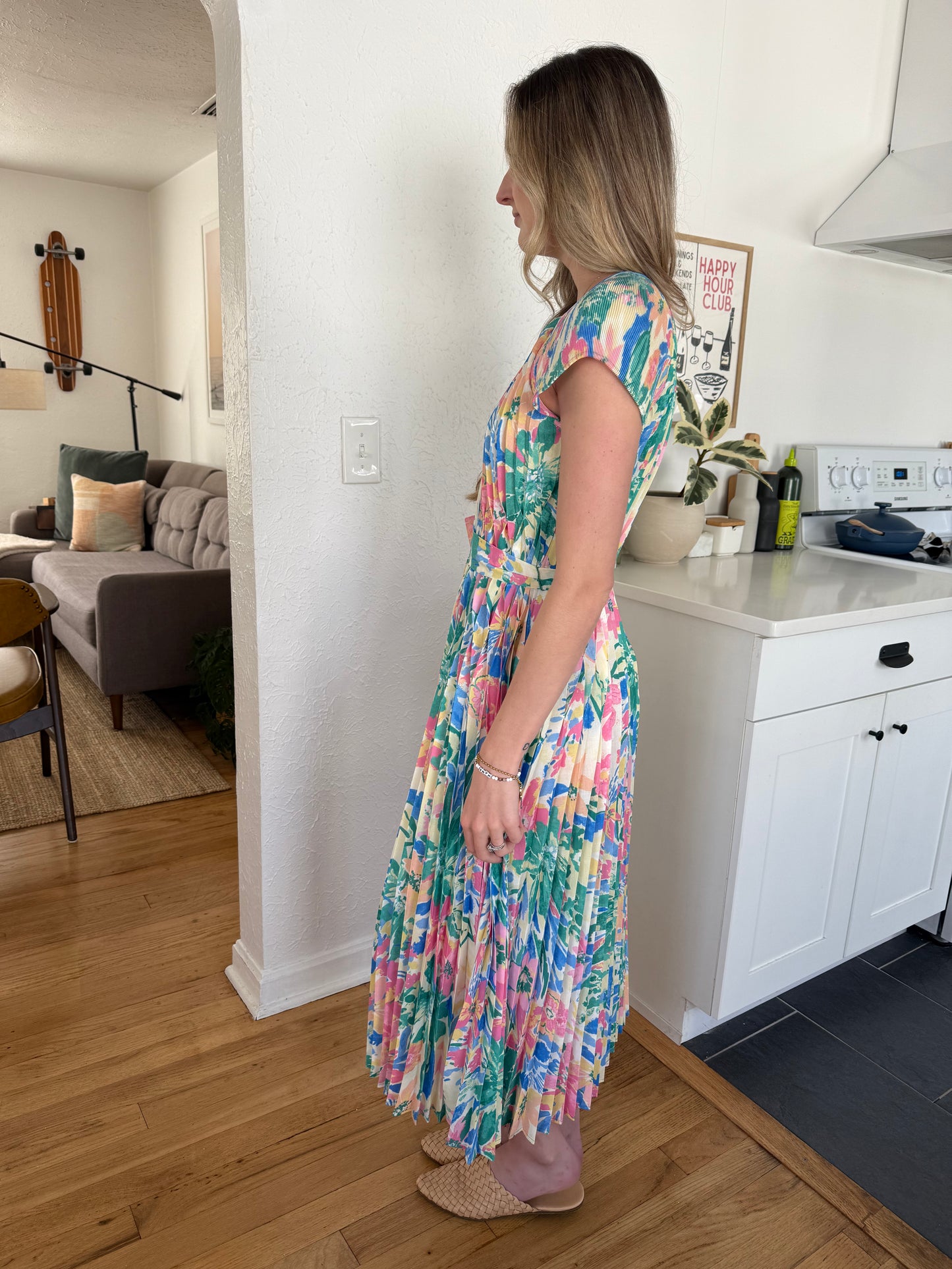 Current Air Mona Pleated Maxi Dress