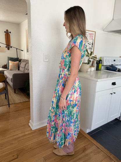 Current Air Mona Pleated Maxi Dress
