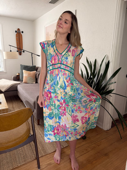 Current Air Carolina Pleated Skirt Midi Dress