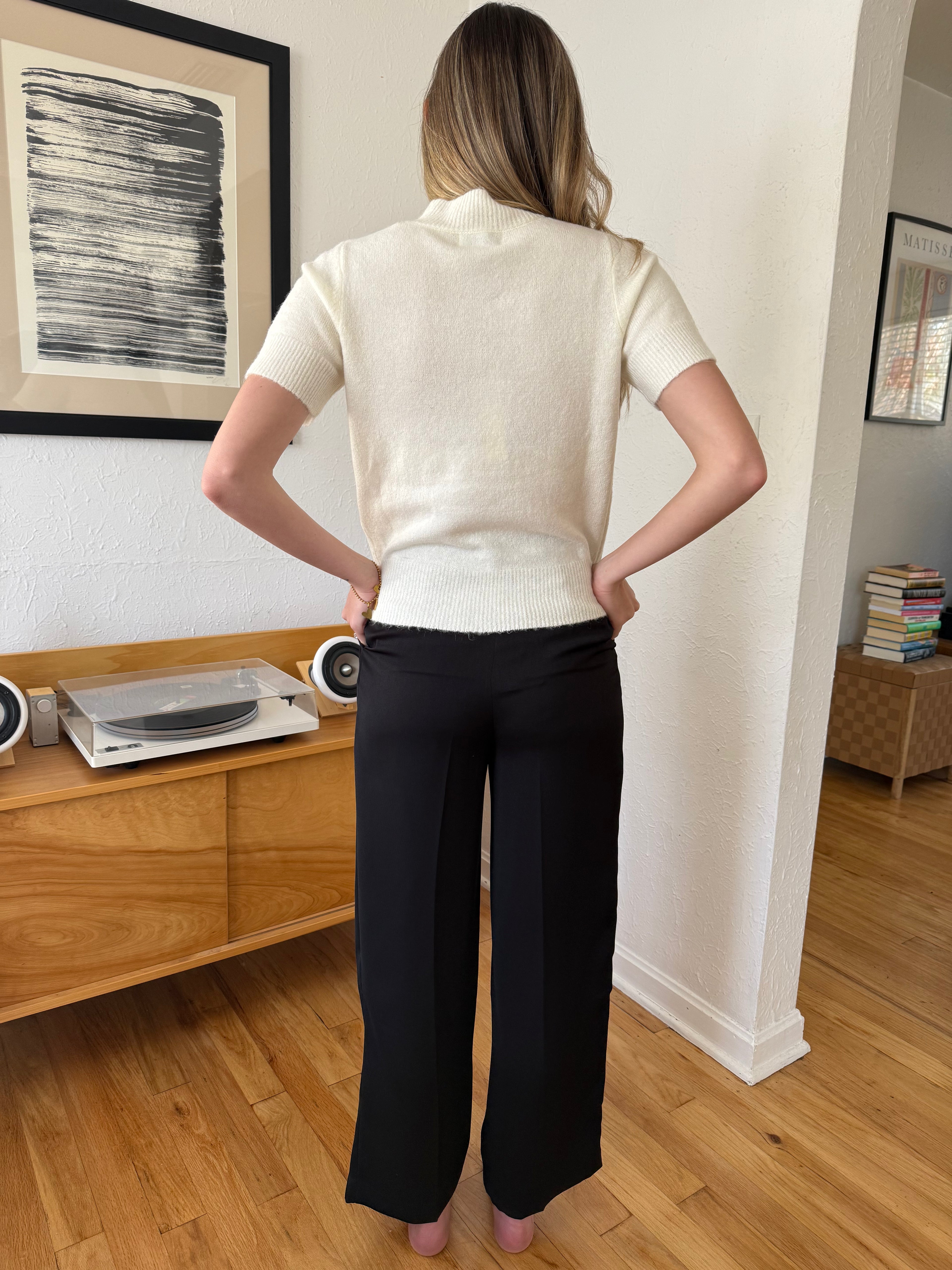 Current Air Zara Black High Waisted Relaxed Leg Trousers