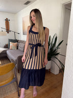 Current Air Zuri Contrast Striped Knit Midi Dress