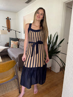 Current Air Zuri Contrast Striped Knit Midi Dress