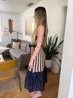 Current Air Zuri Contrast Striped Knit Midi Dress